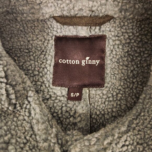 Cotton Ginny Vest Faux Suede Womens Small Faux Sherpa Lining Unique Buttons Boho - Picture 12 of 14